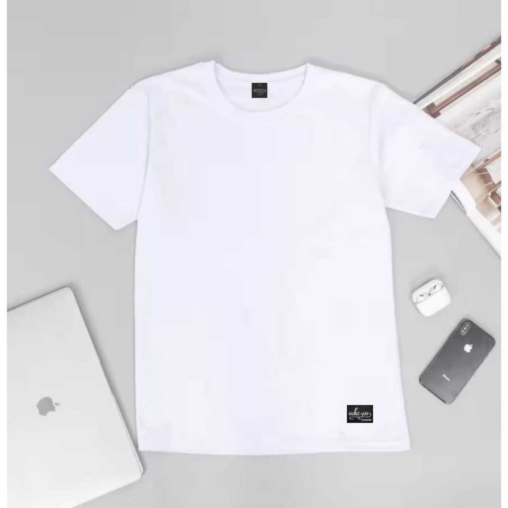 baju putih pria original basic polos -kaos putih distro-kaos putih tebal premium
