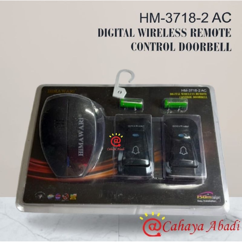 HIMAWARI Digital Wireless Remote Control Doorbell Door Bell HM-3718AC 2 Remot / Bell Pintu  Wireless