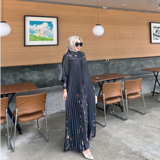 JIHAN SIGNATURE DRESS GAMIS PLISKET PAYET SILK ORIGINAL MEWAH ELEGAN ABAYA BAJU MUSLIMAH SYARI MOTIF