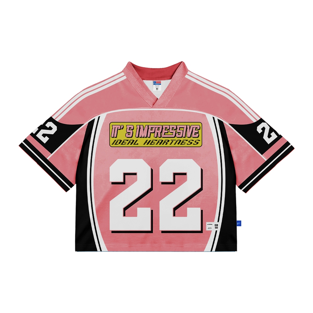 HEARTNESS Tshirt Jersey Oversize Boxy Rosiness Vintage Kerah V-neck Atasan Pria Wanita