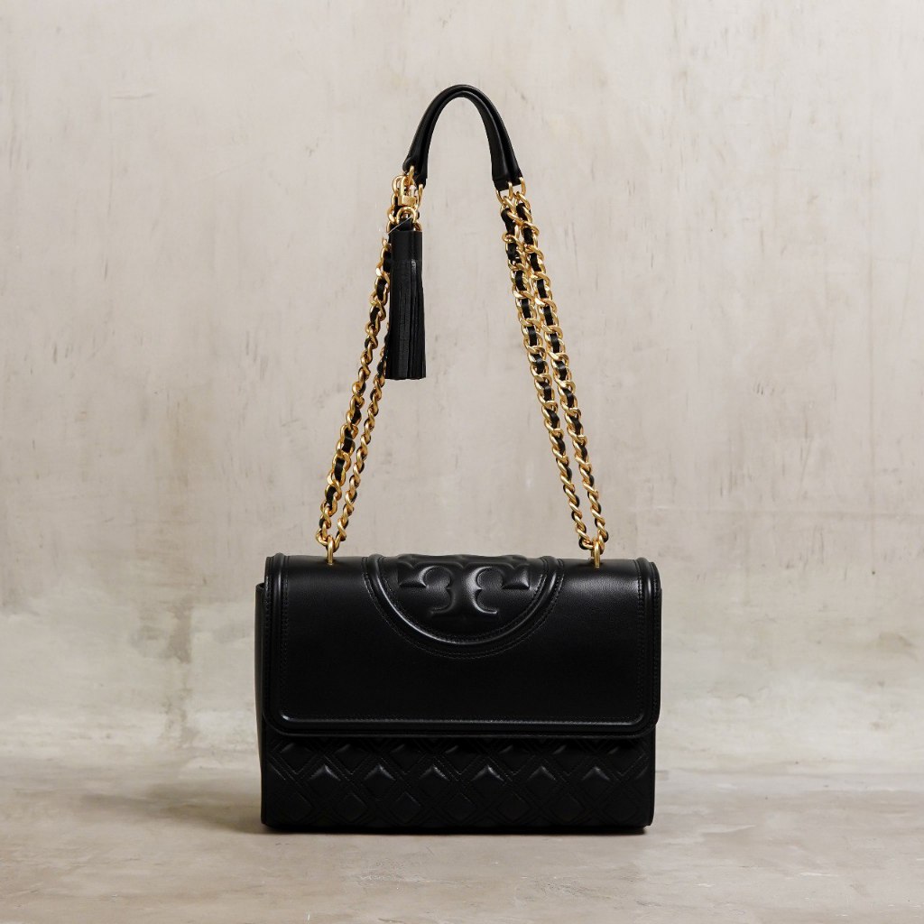 Tas TB FLEMING GHW BLACK SHOULDER BAG 100% ORIGINAL