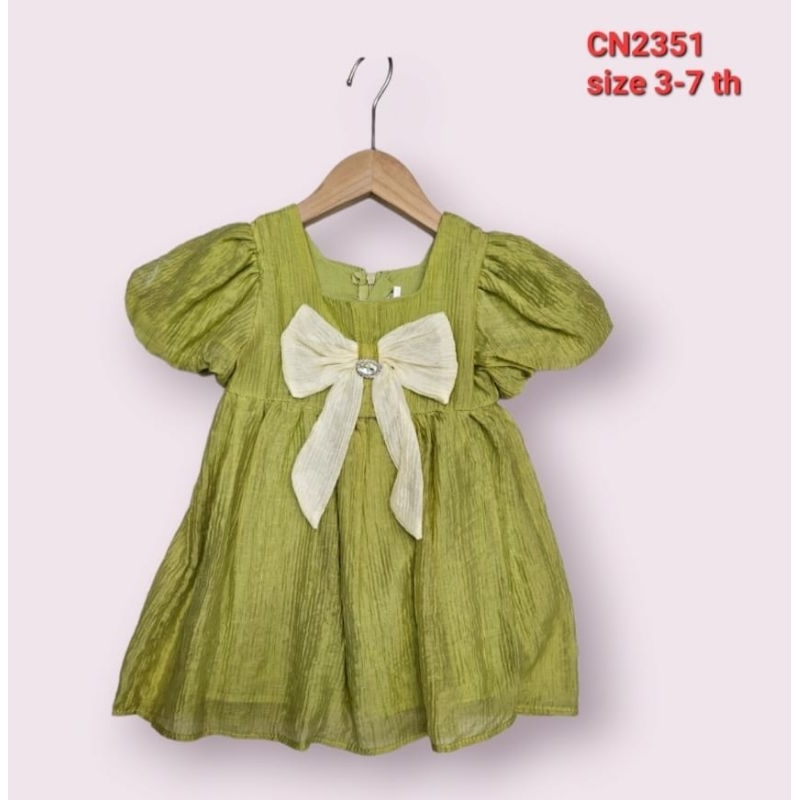 CN2351 -  DRESS RIBBOWN SAGE / DRESS PITA GIRL