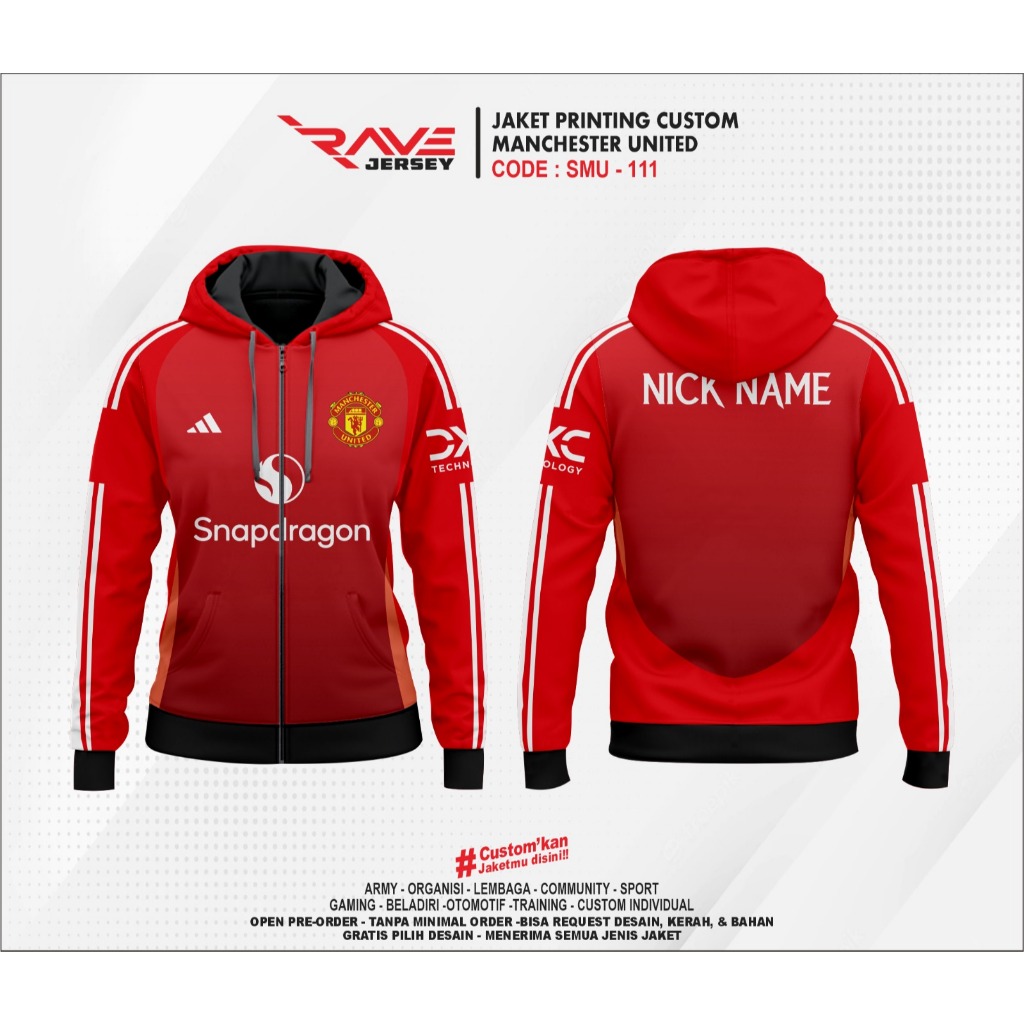 JAKET MANCHESTER UNITED  FULL PRINTING CUSTOM,  JAKET LIGA INGGRIS, JAKET BOLA, JAKET CUSTOM, JAKET 