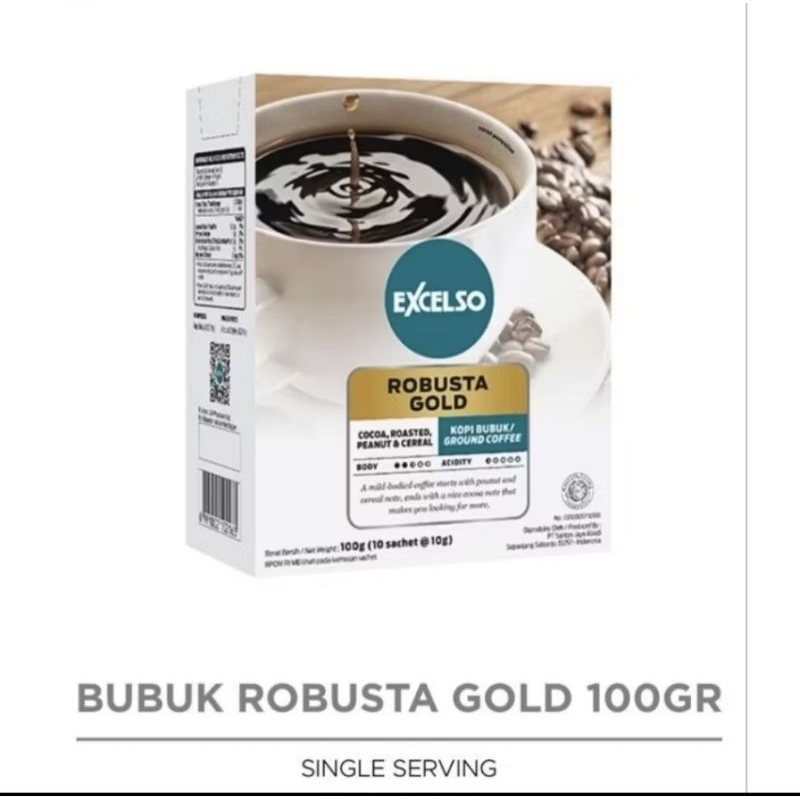 

Excelso Kopi Single Serving Robusta Gold - Folding Box (10 Sch x 10gram)