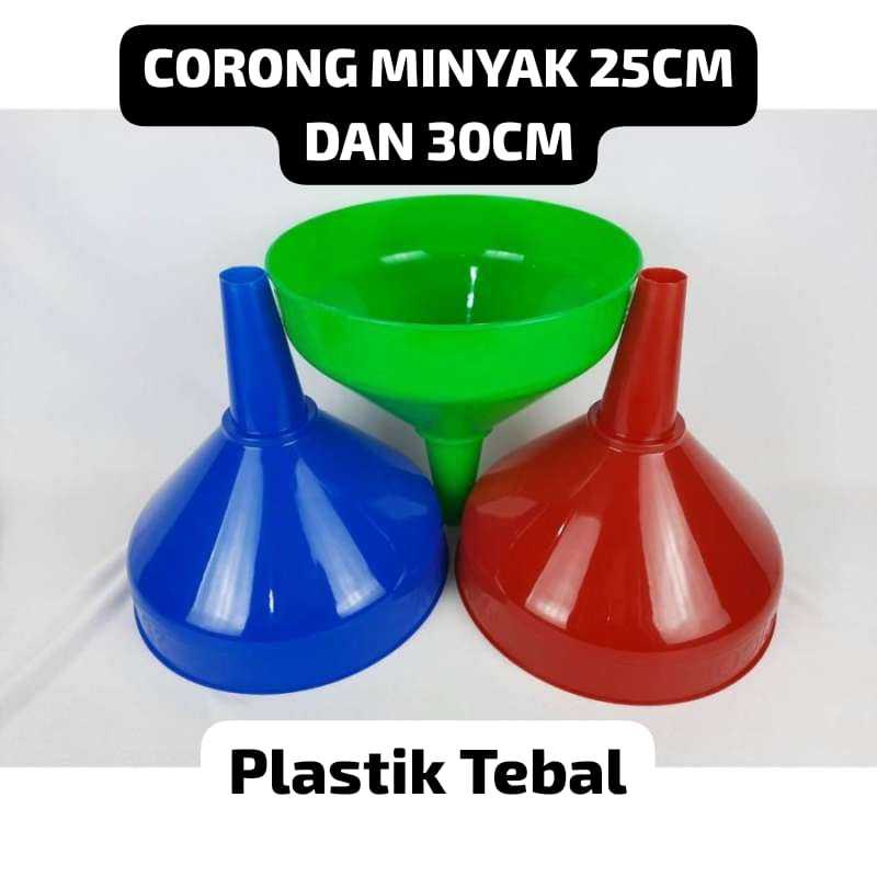 Corong Air Corong Minyak Plastik Serbaguna Funnel Plastik UK 25cm 30cm Corong Plastik Tebal