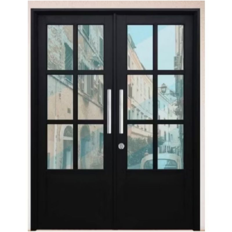 pintu panel aluminium,dua daun L130*T210 komplit gratis pakkin kayu