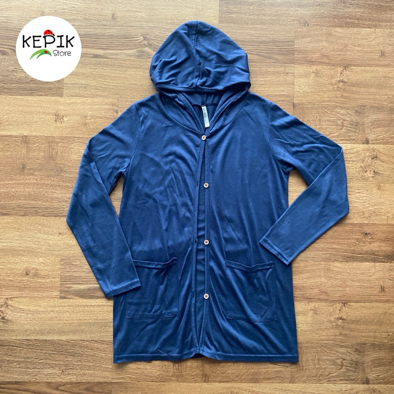 PRELOVED OUTER WANITA TIPIS KOREA BIRU DUSTY SZ.XS HOODIE