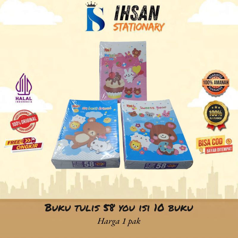 

buku tulis 58 you isi 10 buku (1 pak)