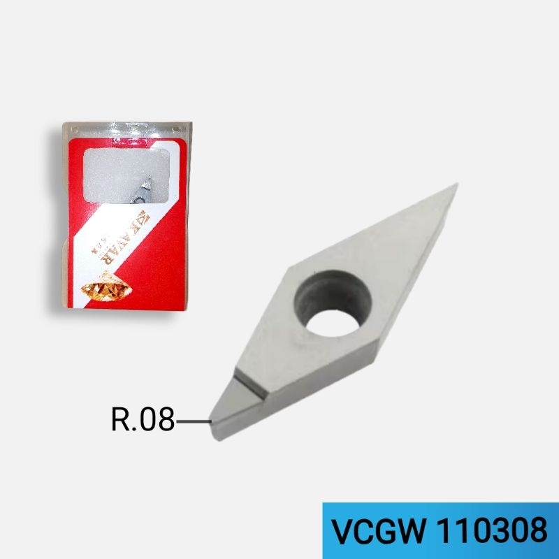 Insert PCD KAVAR VCMT VCGT VCGW 110308 aluminium kinclong pahat bubut VCGW110308