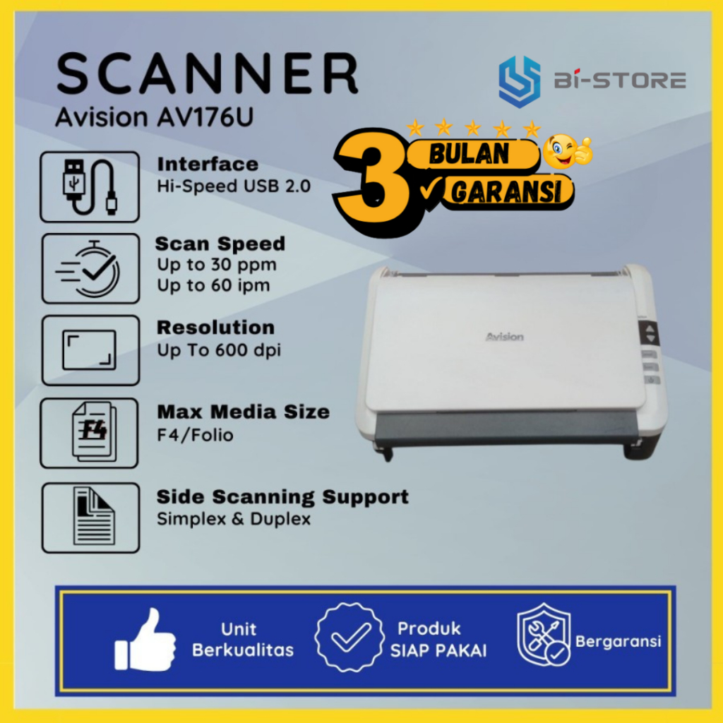 Scanner F4 Avision AV176U Bisa Ukuran F4 Legal Folio