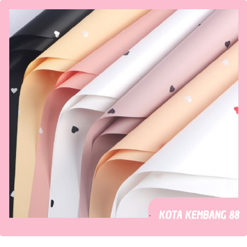 

20 LEMBAR Kertas Buket Bunga Motif LOVE Polkalove Cellophane Flower Wrapping Paper LOVE KB058