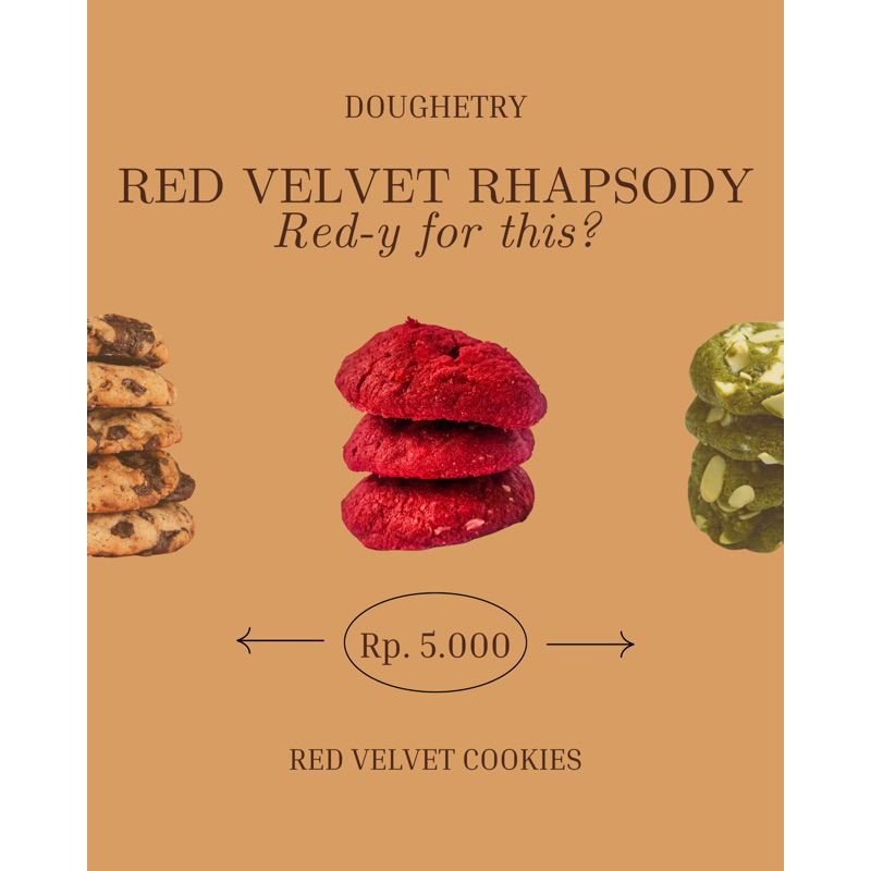 

Red Velvet Rhapsody - Cookies Red Velvet Lembut Isi Cokelat Putih