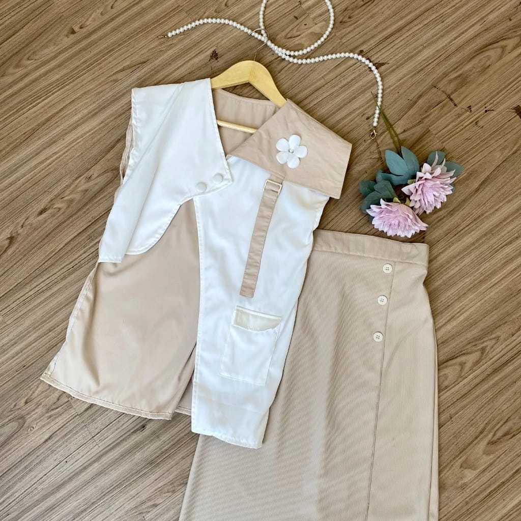 Setelan Wanita Risla – Vest Outer & Rok Span | Outfit Modis & Elegan