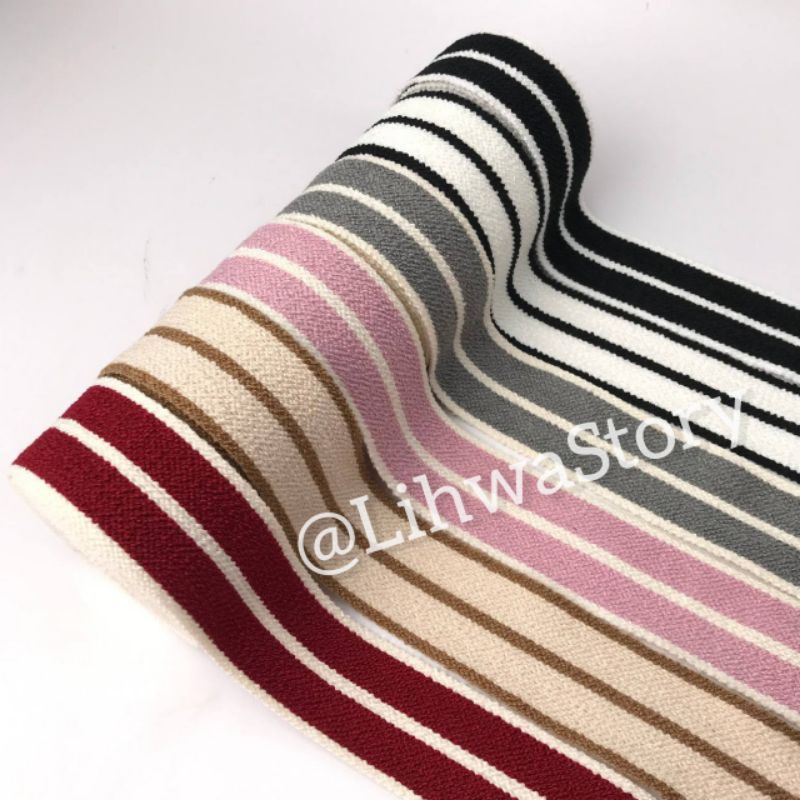 

1 YARD | 3.8 CM | PITA HANDUK GARIS TIGA / BAHAN CRAFT / PITA BAHAN HANDUK / PITA KOREA BAHAN HANDUK