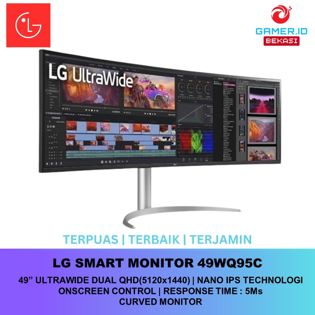LG SMART MONITOR 49WQ95C 49" Dual QHD Nano IPS UltraWide Curved Monitor