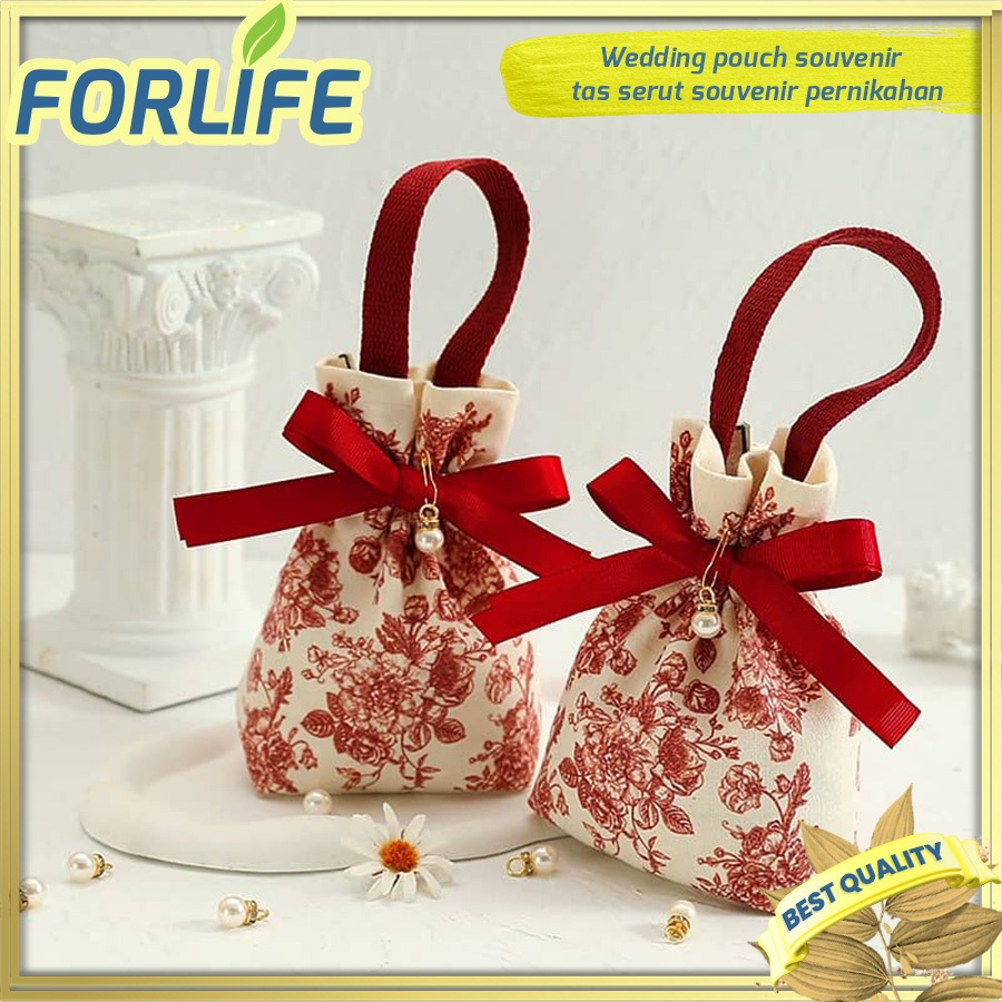 Wedding pouch souvenir / tas serut souvenir pernikahan