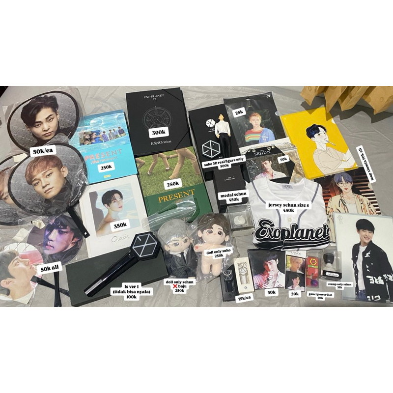 [SALE] MERCHANDISE EXO Lightstick preloved ver 3 ver 2 Doll Suho 10cm 15cm PHOTOCARD ANNIVERSARY 10T