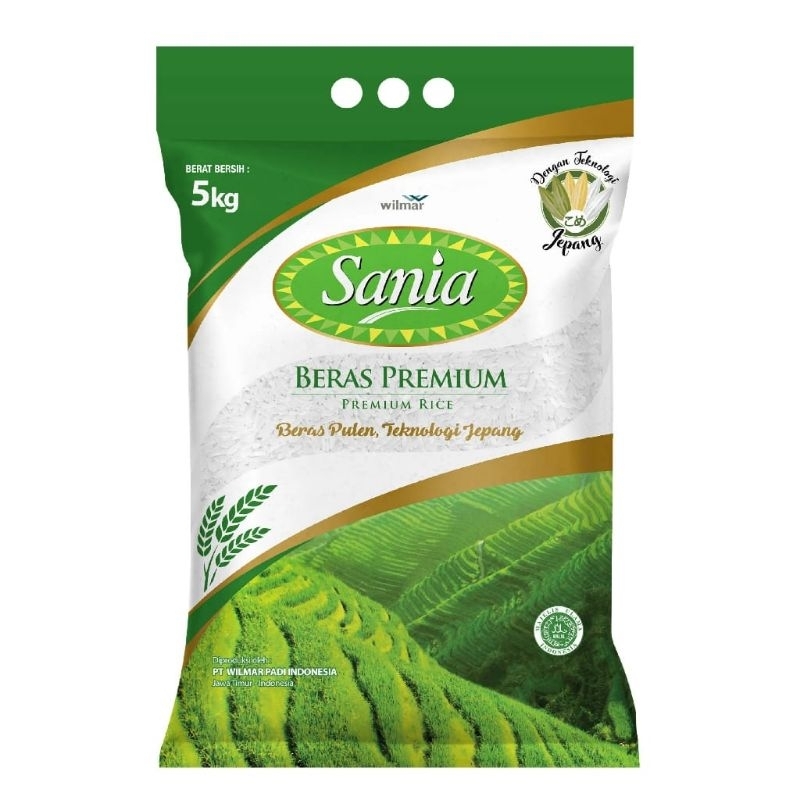 

beras sania kemasan 5kg 1 sak