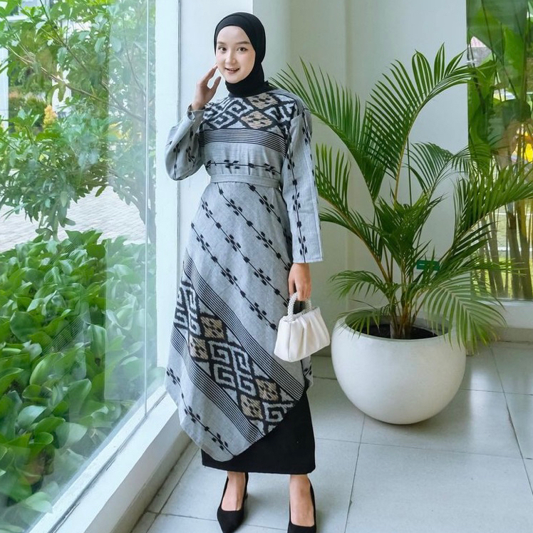 dress tenun wanita - baju tenun wanita - tunik etnik