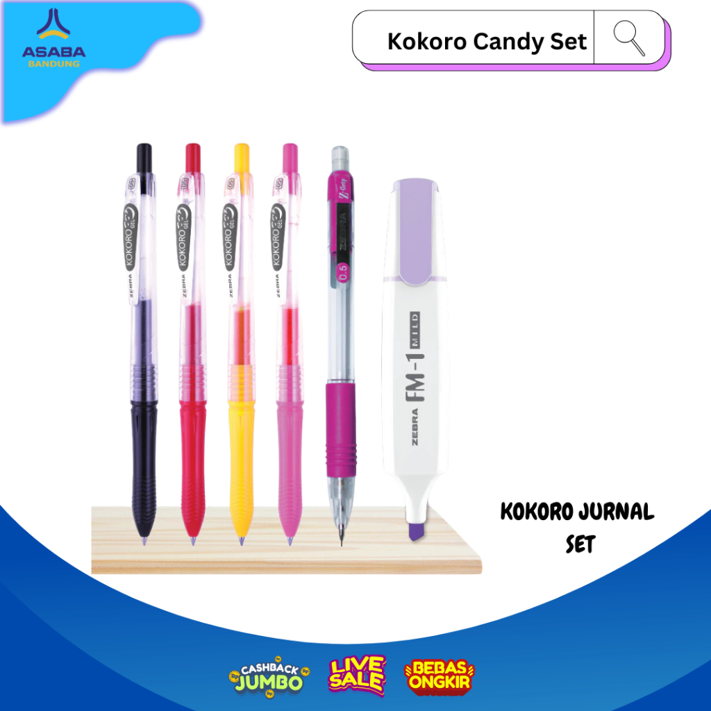 

Asaba Bandung - ZEBRA Kokoro Candy Set Pulpen Gel 0.5mm Gel Pen Alat Tulis