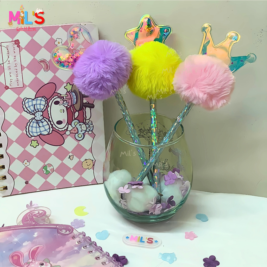 

[CUTE MIL'S]PULPEN POM POM BULU GLITTER CUTE