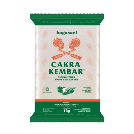 

Tepung Terigu Cakra Kembar 1kg | Tepung Terigu Cakra Kembar Bogasari1kg