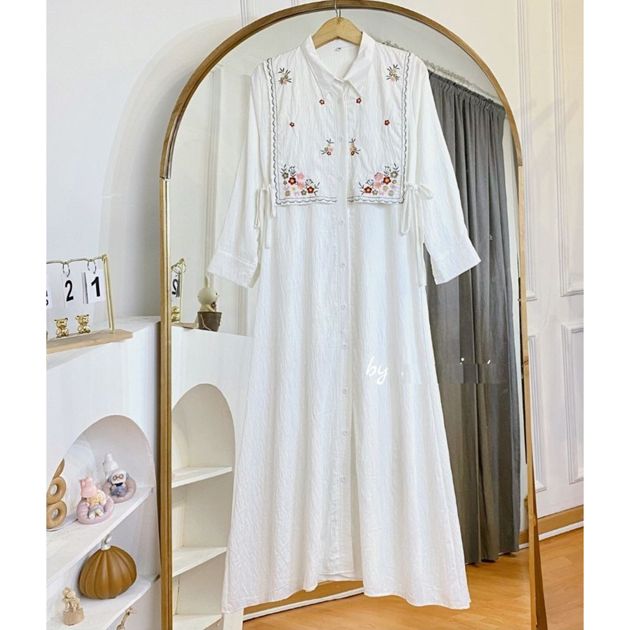 Allea Gamis Maxy Lebaran Remaja Warna Putih Simpel Kasual Elegan Jumbo Kekinian M L XL XXL XXXL 3XL 