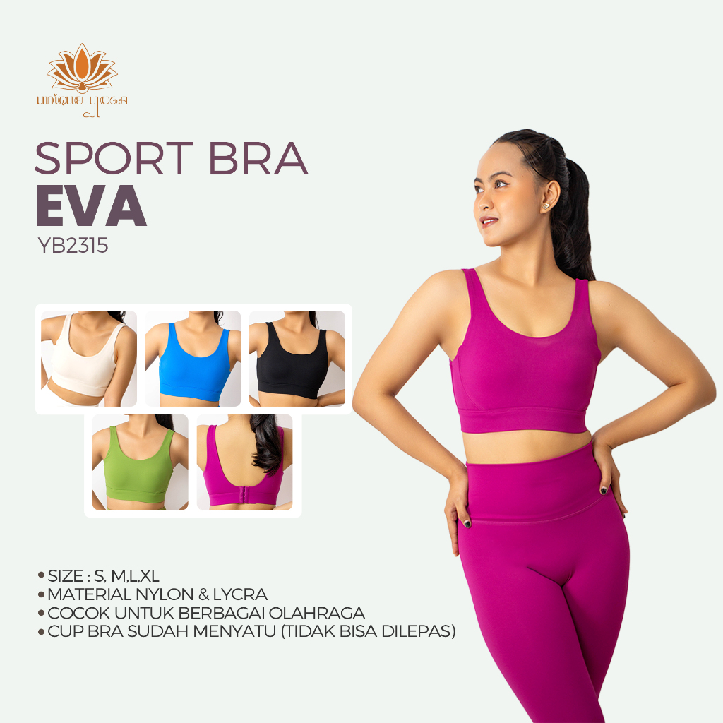 Sport Bra Eva High Impact Olahraga Senam Yoga Gym Running Wanita / Atasan Senam Yoga / Bra Yoga Terb