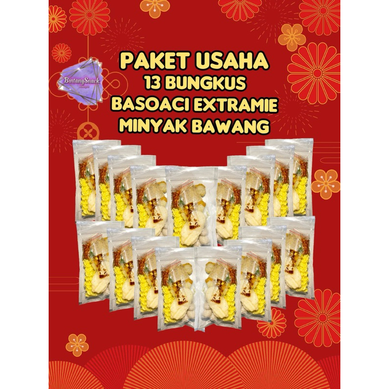 

PAKET USAHA 13 BUNGKUS BASOACI EXTRA MIE MINYAK BAWANG