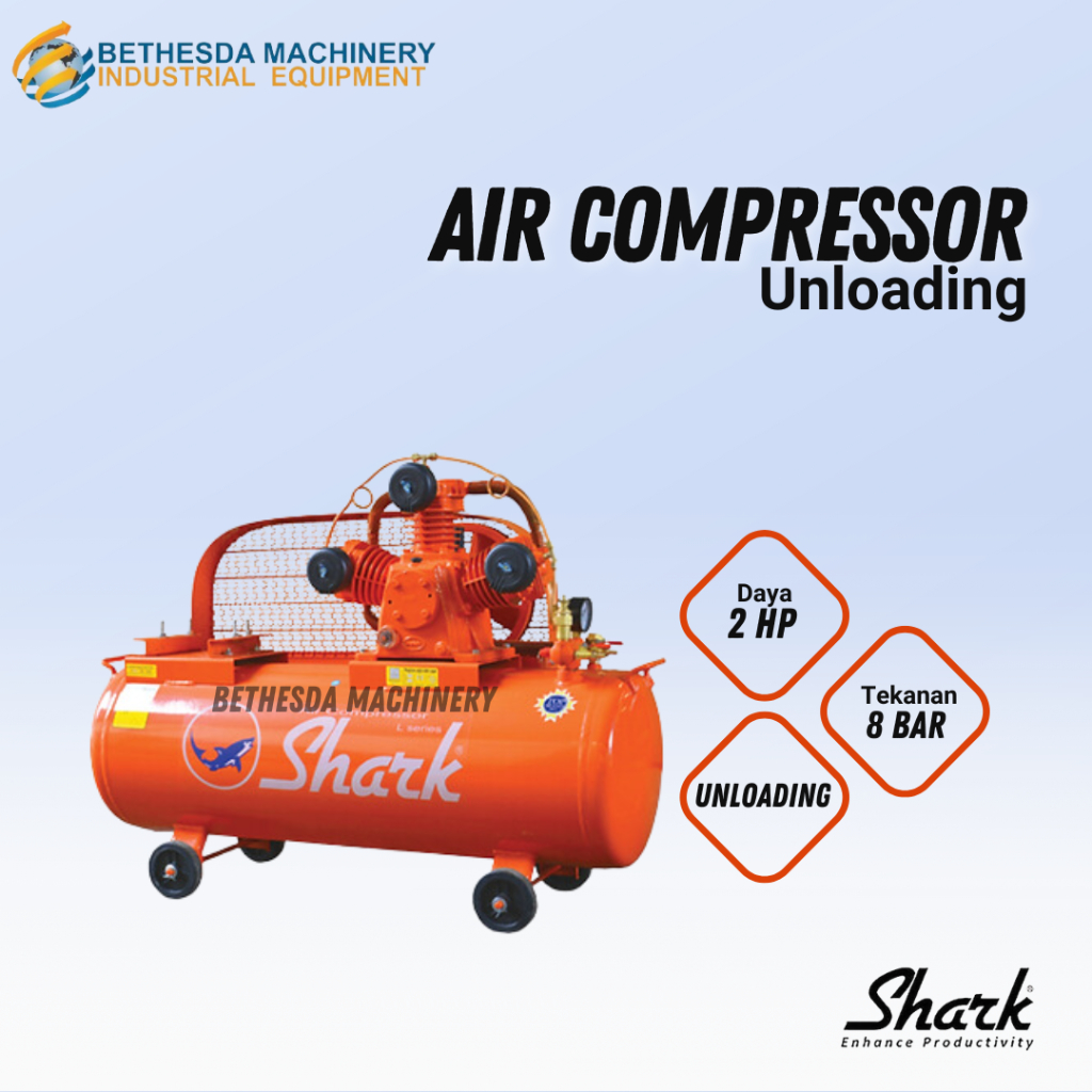 Unloading Kompresor Angin 2 Hp Kosongan / Shark Air Compressor 7 BAR 2 PK