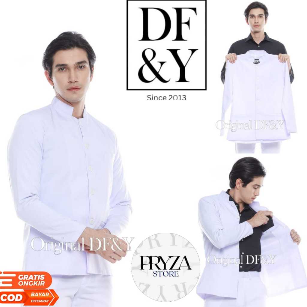 PRYZA Jas Blazer Pria Casual Gakuran Putih  Original DF&Y  Jas Blazer Kerja Kantor  Formal  Jas Styl