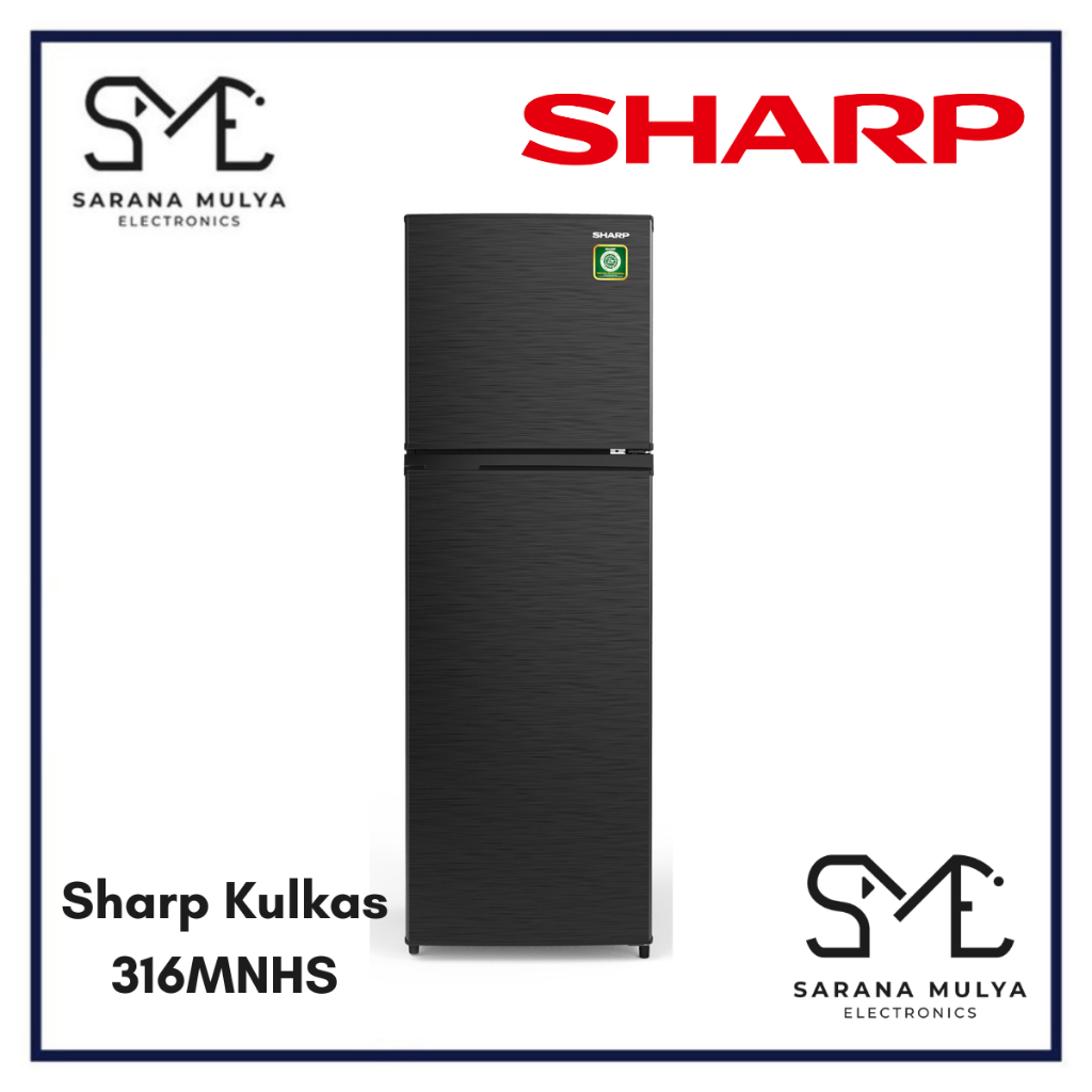 SHARP KULKAS 2 PINTU SJ 316MNHS - LEMARI ES 2 PINTU TANPA BUNGA ES SHARP 256L
