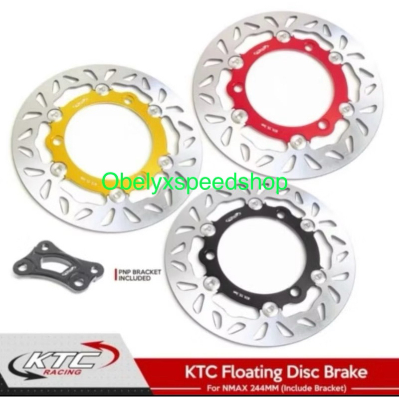 PIRINGAN CAKRAM DEPAN KTC RACING 244MM NMAX NEW NMAX OLD AEROX NEW AEROX OLD LEXI CNC FLOATING BRAKE