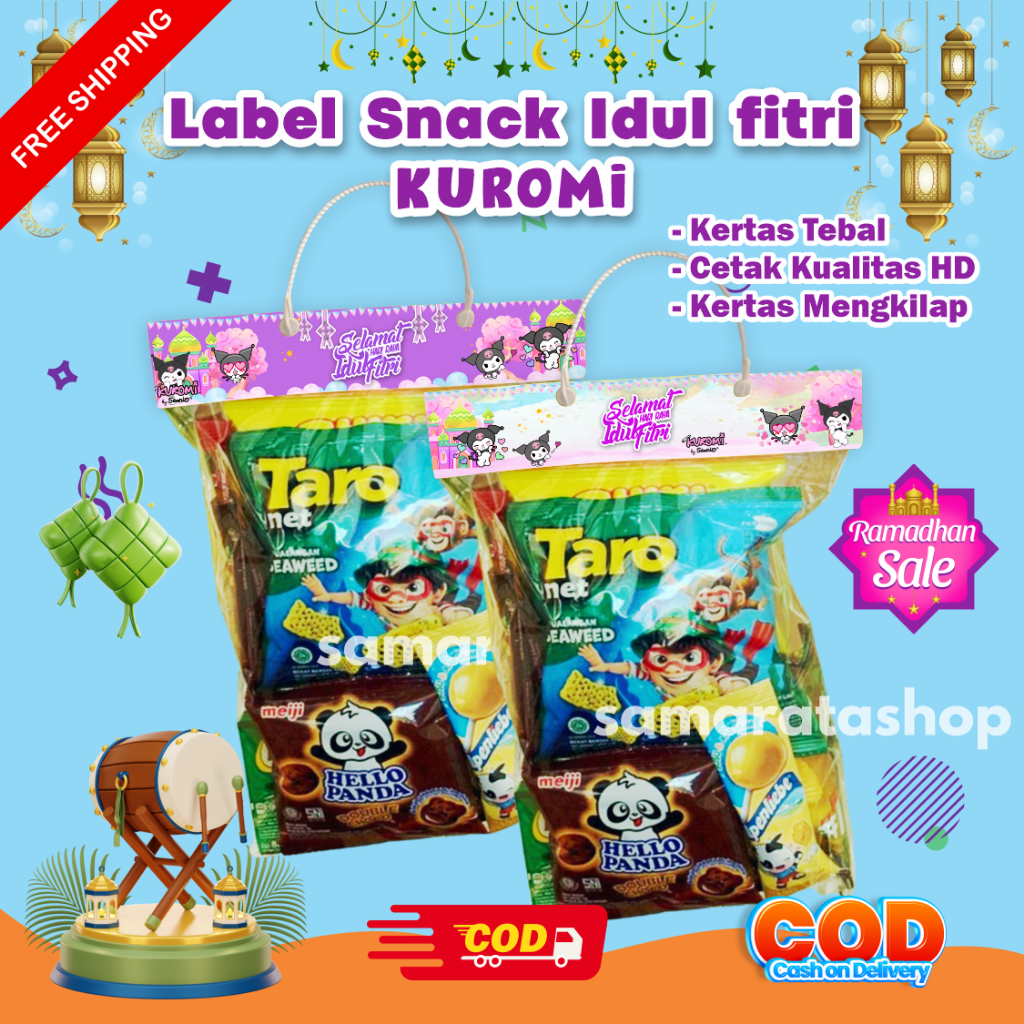 

Kuromi Plastik Label Snack Idul Fitri Mini Parcel Plastik Jajanan Snack Lebaran Model Kuromi