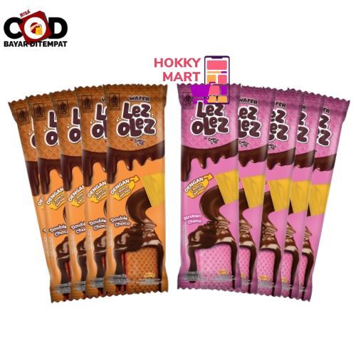 

[ HOKKY ] Choco Lito Wafer Lez Olez Renceng Isi 10 x 23gr Double Choco Stroberi Choco Chocolito Snack Cemilan Anak Halal