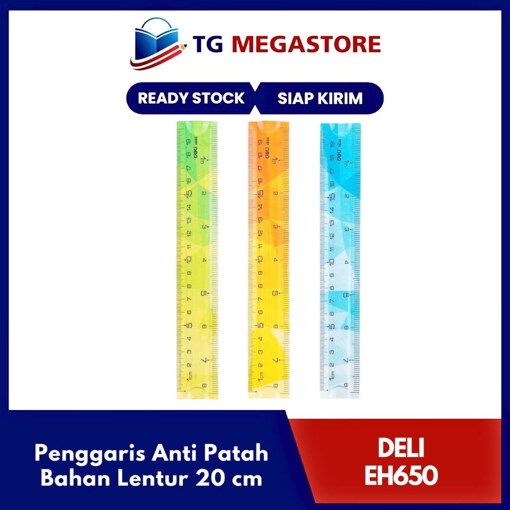 

Penggaris Anti Patah Deli Bahan Lentur Twistable 20 cm - EH650