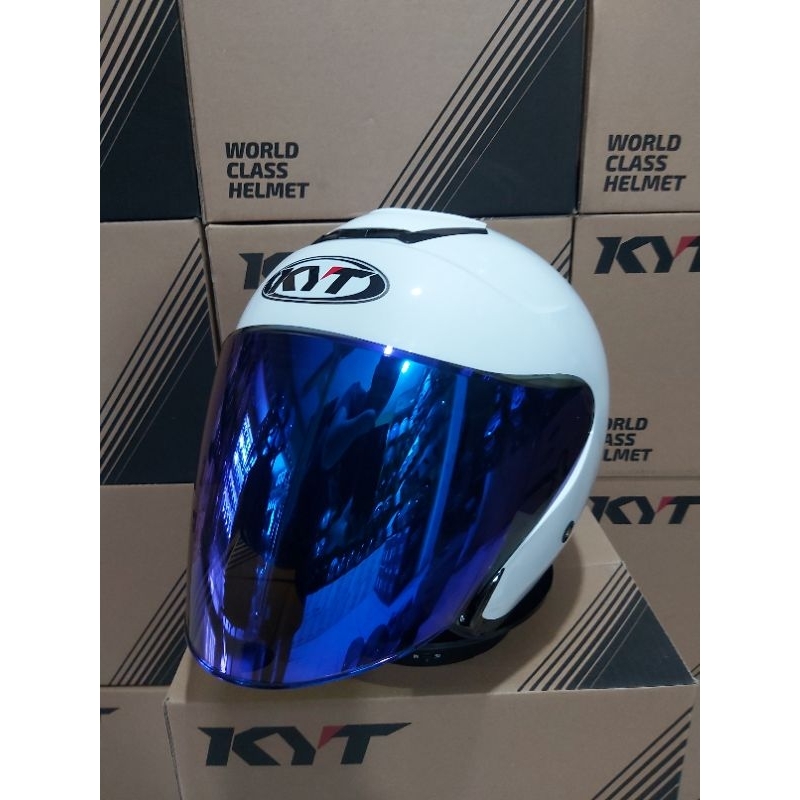 Helm Kyt Kyoto R White Kaca Venom Blue,Red,Silver,Dark Smoke