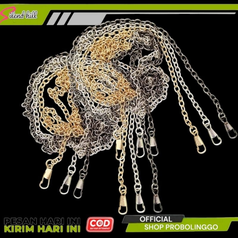 Rantai kecil dengan pengait tipis cocok untuk tas dan dompet kecil