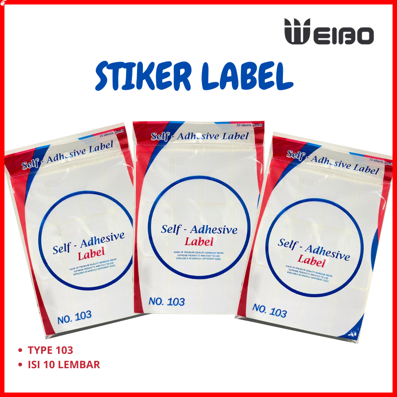 

WEIBO Label Sticker Self Adhesive Sticker Tempel No 103 Label Sticker Buku Isi 10 Lembar