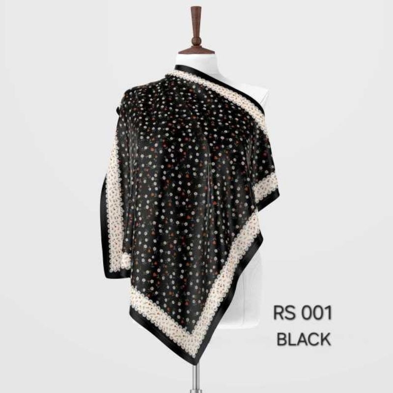 Hijab Segi Empat Premium Voal Motif RS-BLACK