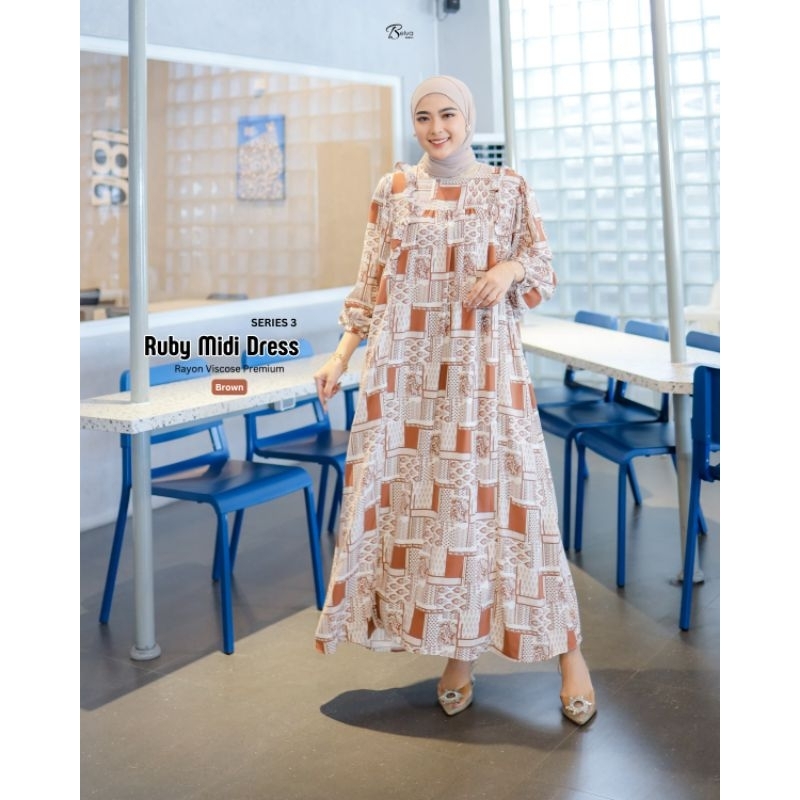 Rubby Flower Midi dress