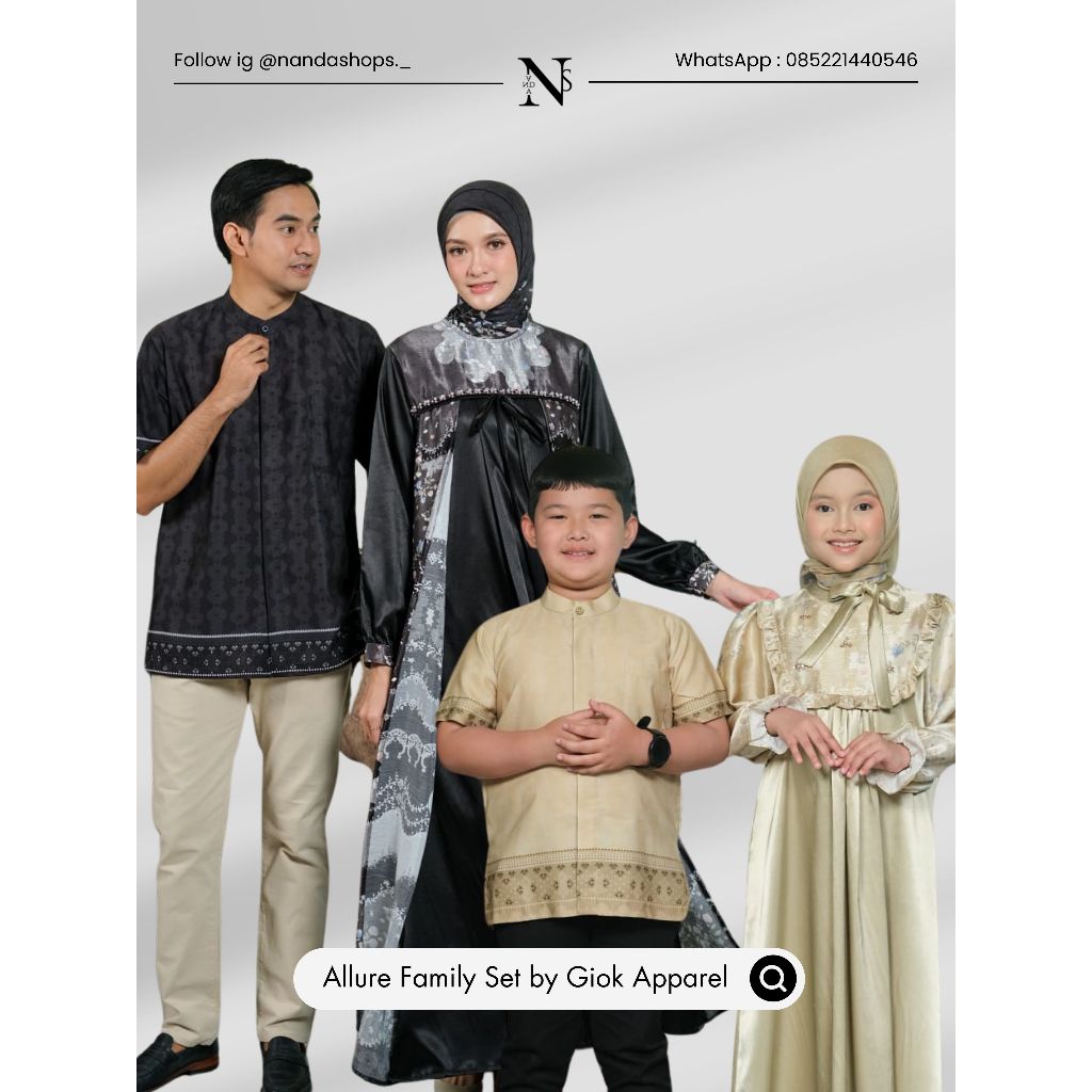 Giok Scarf Apparel - Sarimbit Keluarga 2025 Lebaran - Gamis Koko Dewasa dan Anak - Allure Series