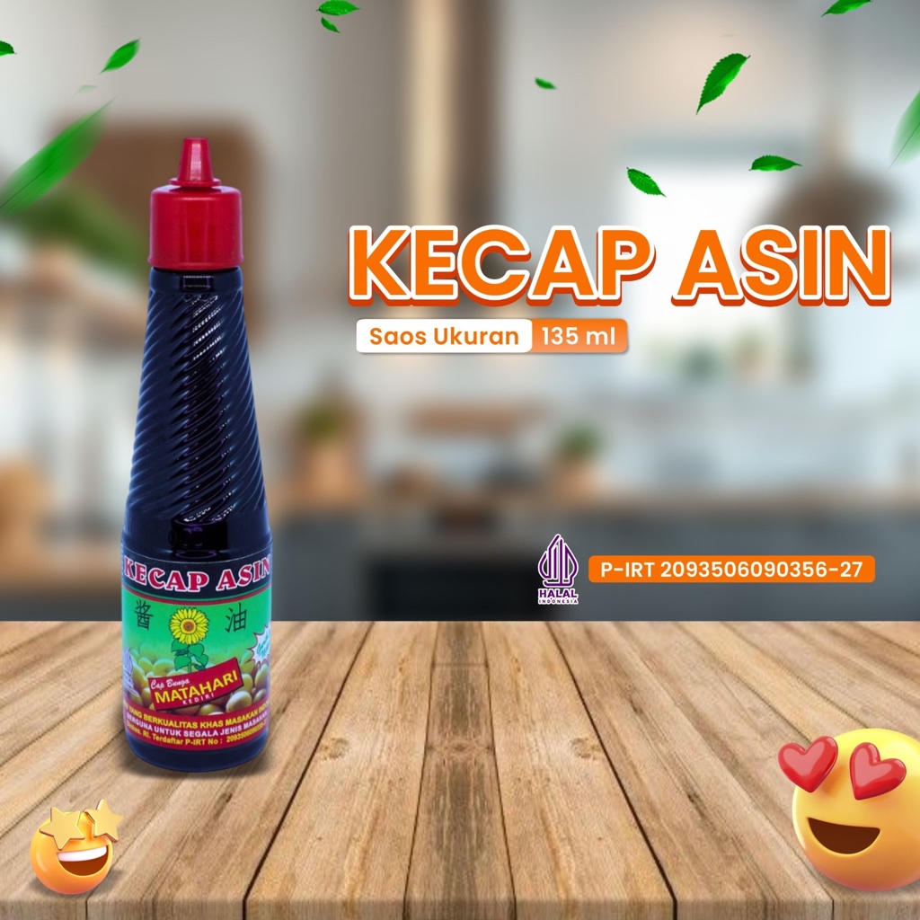 

Kecap Asin , Saos Asin , Halal Cap Bunga Matahari 135ML