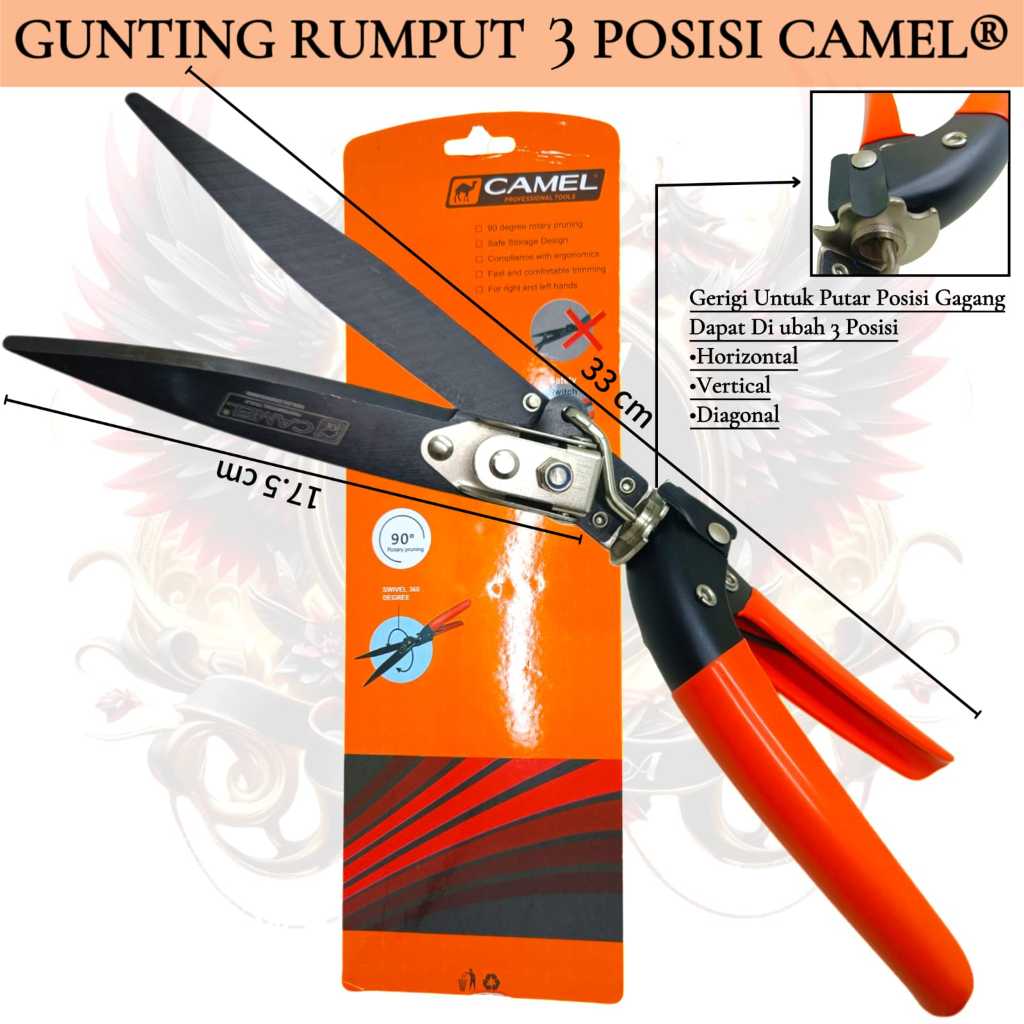 Gunting Rumput Sabotan 3 Posisi CAMEL / gunting rumput dahan / gunting taman