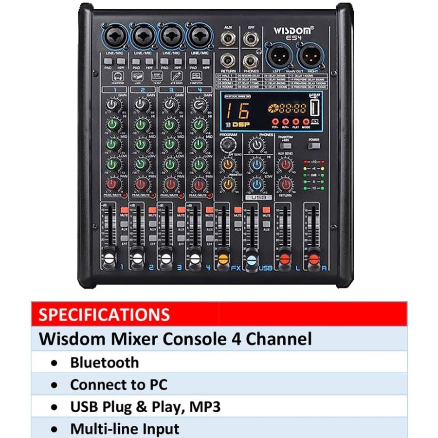 Mixer audio wisdom ES4 / ES 4 - 4CH bluetooth soundcard - original