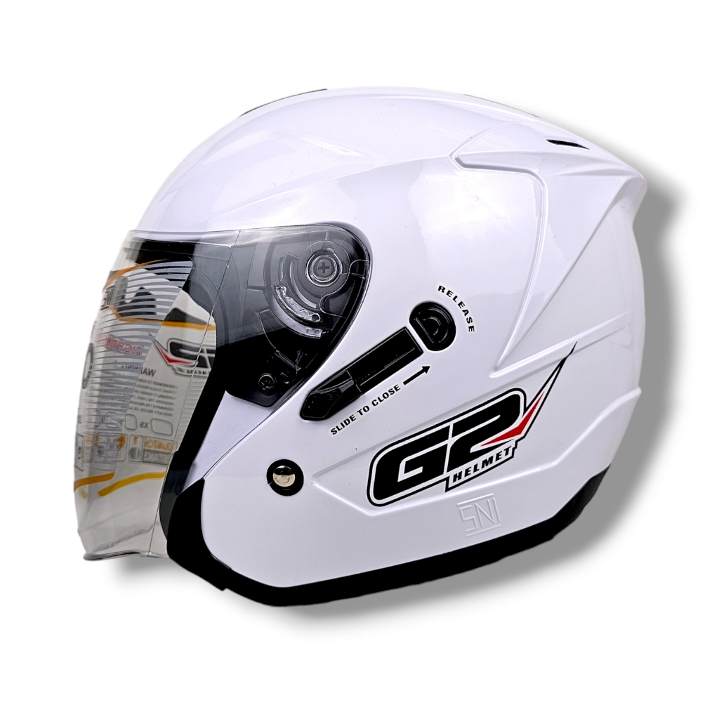 HELM G2 OPTIMAX SOLID PUTIH DOUBLE VISOR | MODEL INK DYNAMIC | G2 OPTIMAX TERBARU