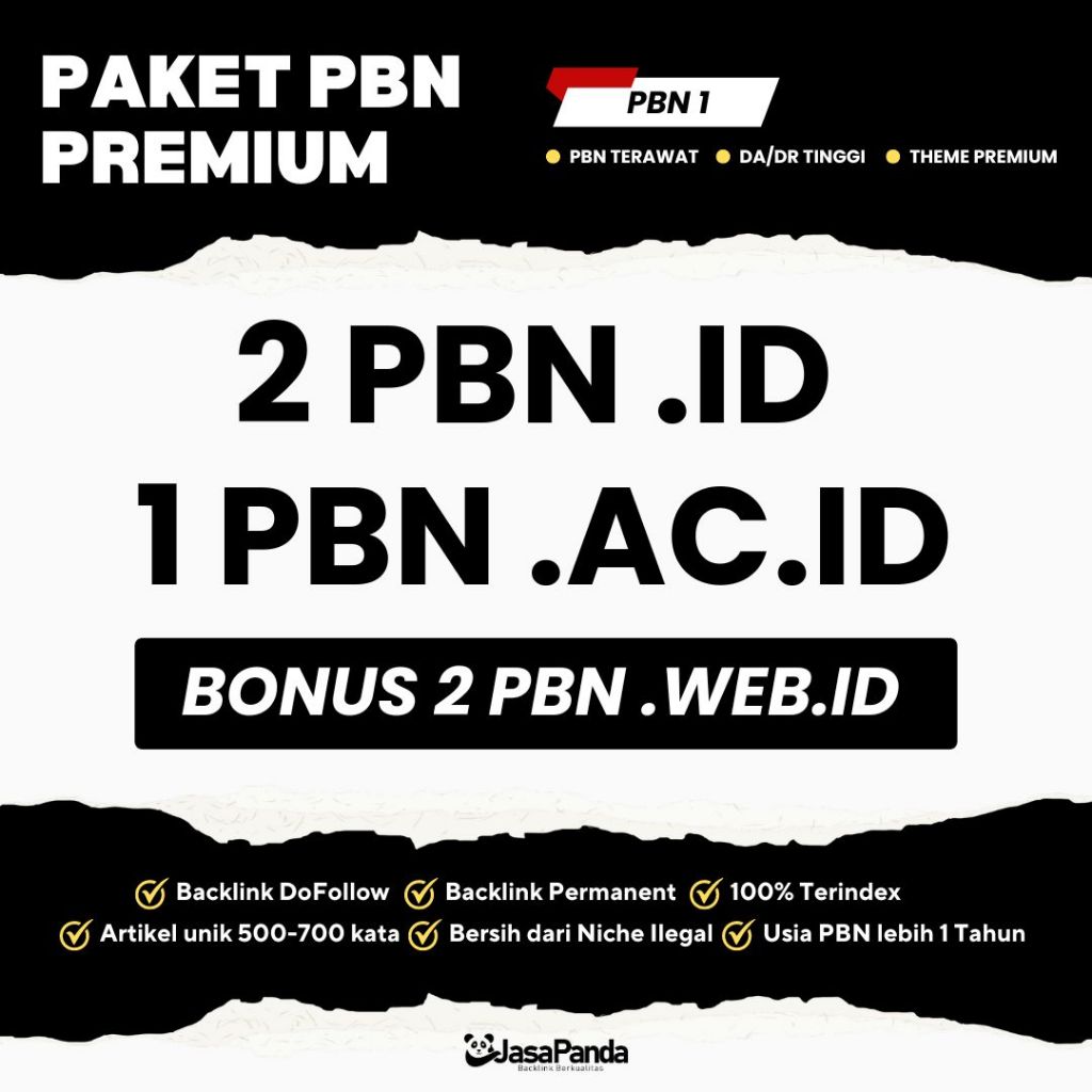 Backlink PBN Premium - 2 PBN .ID + 1 Blog AC.ID + Bonus