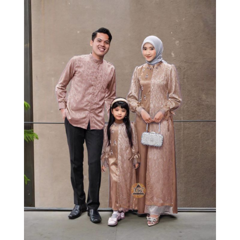 COUPLE SET GAMIS BROKAT KELUARGA LEBARAN