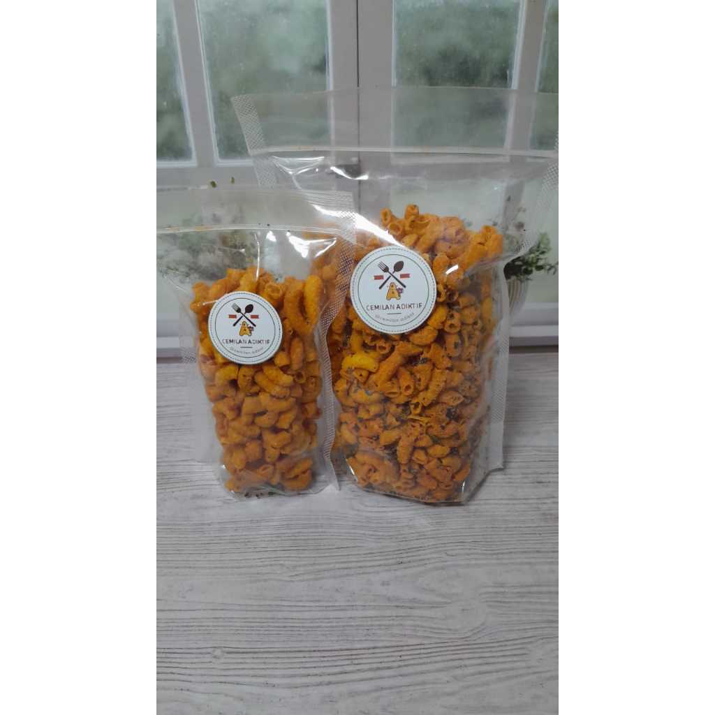 

Cemilan Adiktif - Makaroni Panggang Balado Jeruk 100 gr dan 250 gr