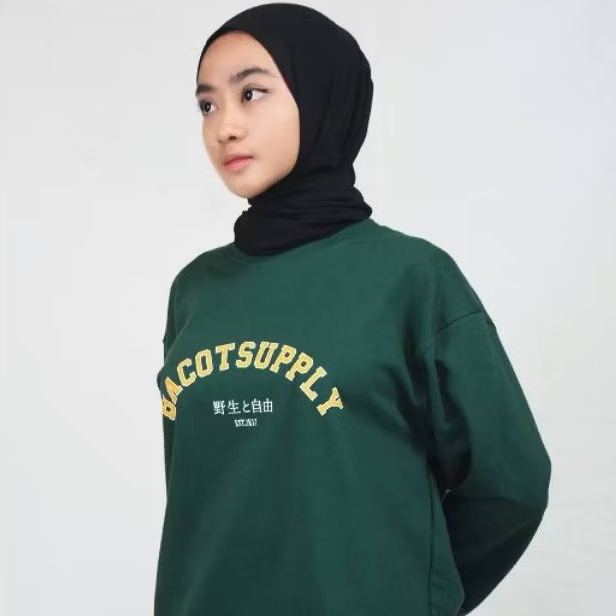 BACOT CREWNECK HIJAU BOTOL